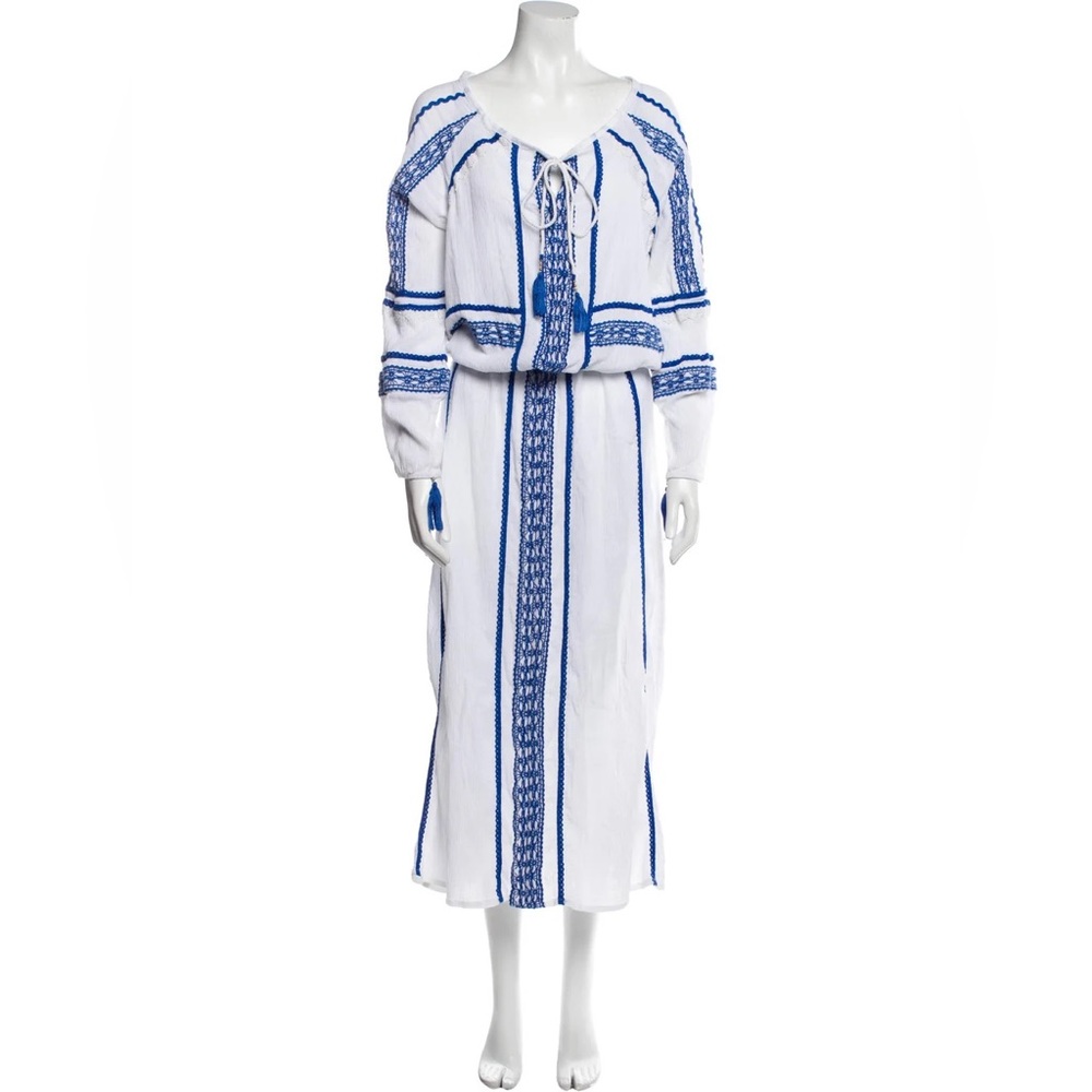 Dodo Bar Or White and Blue Long Dress sz S